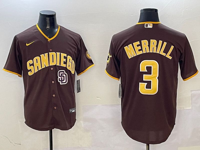 Men San Diego Padres #3 Merrill Brown Game 2025 Nike MLB Jersey style 8->san diego padres->MLB Jersey